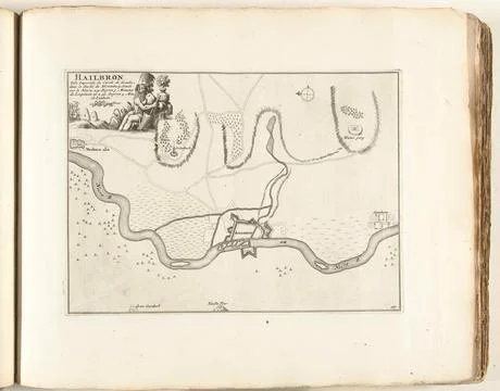 Austrian Museums, 17th-20th ct, Map of Heilbronn, approx. 1702; Hailbron, Ville Stockfoto's