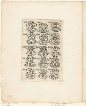 Austrian Museums, 17th-20th ct, Fifteen letter monograms (CDZ-der); Livre Stock Photos