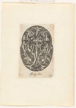 Austrian Museums, 17th-20th ct, Fire; Oval with the four elements. Oval with Foto stock
