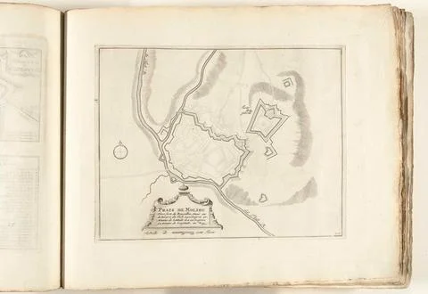 Austrian Museums, 17th-20th ct, Map of Prats-de-Mollo-la-Preste, ca. 1702; Prats Fotos Stock