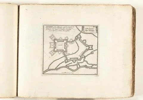 Austrian Museums, 17th-20th ct, Map of Jlich, approx. 1702; Juliers Ville Fotos Stock