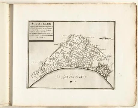 Austrian Museums, 17th-20th ct, Map of Bordeaux, ca. 1702; Bordeaux Est Une Stock Photos
