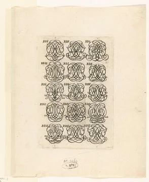 Austrian Museums, 17th-20th ct, Fifteen letter monograms (BDE-BDT); Livre Stock Photos