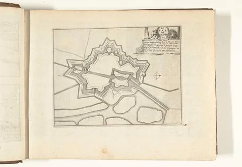Austrian Museums, 17th-20th ct, Map of Sas-van-Gent, 1726; Le Sas de Gand Est Stock Photos