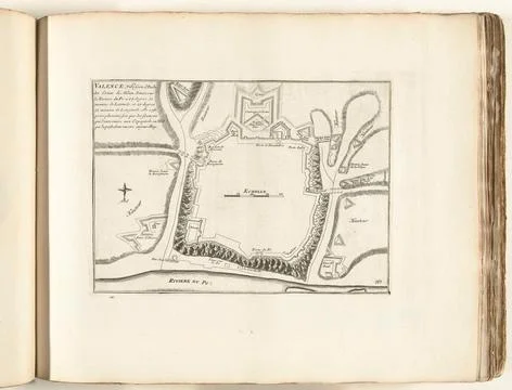 Austrian Museums, 17th-20th ct, Valenza map, approx. 1702; Valence, Ville Forte Stock Photos