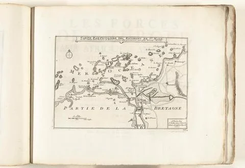 Austrian Museums, 17th-20th ct, Map of Saint-Malo and surroundings, approx. Fotos Stock