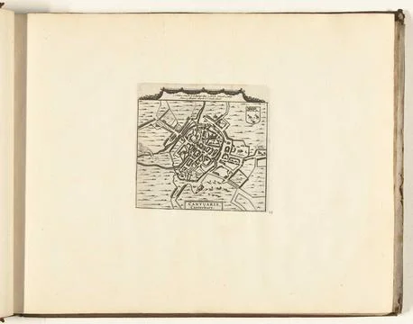 Austrian Museums, 17th-20th ct, Map of Canterbury, 1726; Cantuaria, Canterbury; Fotos Stock