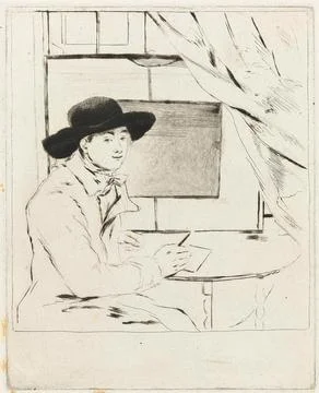 Austrian Museums, 17th-20th ct, Portrait of a young etcher. Portrait of a young Stock Photos