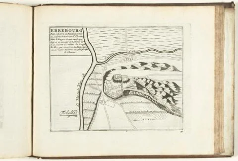 Austrian Museums, 17th-20th ct, Map of Ebrbourg, 1726; Ebrbourg, Petite Ville Stock Photos