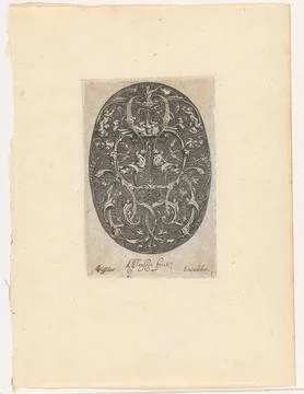 Austrian Museums, 17th-20th ct, Water; Oval with the four elements. Oval with 스톡 사진