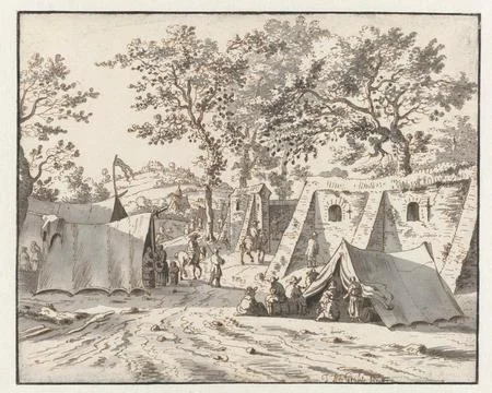 Austrian Museums, 17th-20th ct, Camping of the army of Willem III for Leuven, Foto stock