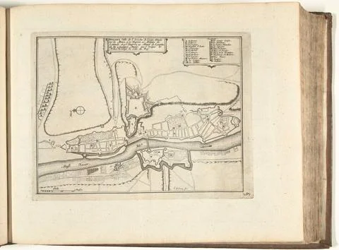 Austrian Museums, 17th-20th ct, Map of Dinant, 1726; Dinant Ville de l'Evesche Fotos Stock