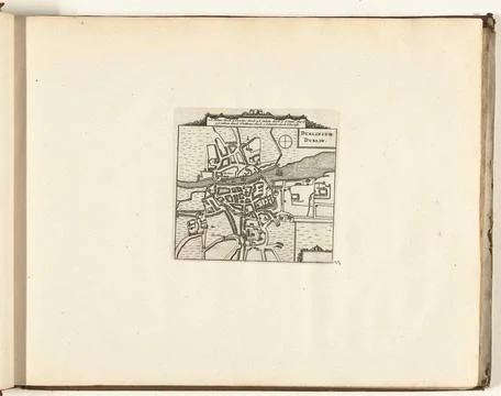 Austrian Museums, 17th-20th ct, Map of Dublin, 1726; Dublinium Dublin; Les Stock Photos