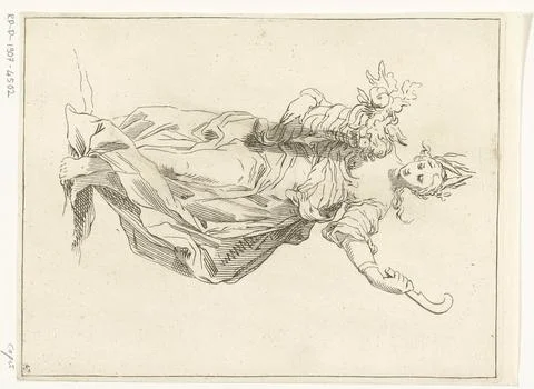 Austrian Museums, 17th-20th ct, Woman with cornucopia. Standing woman with a Stock Photos