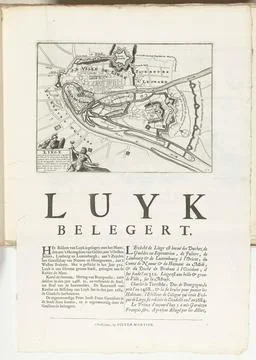 Austrian Museums, 17th-20th ct, Map of Lige, ca. 1702; Luyk Besiervert; Les Stock Photos