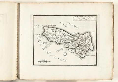Austrian Museums, 17th-20th ct, Map of the Ile de R, ca. 1702; L'Isle de R de Stock Photos