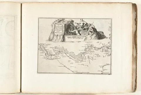 Austrian Museums, 17th-20th ct, Map of the new channel from Pontgouin to Stock Photos
