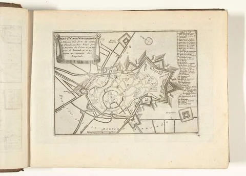 Austrian Museums, 17th-20th ct, Map of Sint-Winoksbergen, 1726; Berg St. Winox, Stock Photos