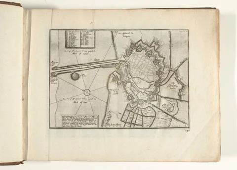 Austrian Museums, 17th-20th ct, Map of Duinkerke, 1726; Donquerque Duynkerck and Fotos Stock