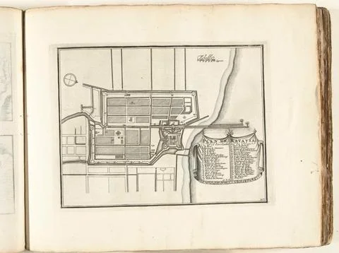 Austrian Museums, 17th-20th ct, Map of Batavia, approx. 1702; Plan the Batavia; Stock Photos