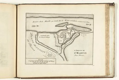 Austrian Museums, 17th-20th ct, Map of St. Martin Abbey at Trier, 1726; L'Abbaye Stock Photos