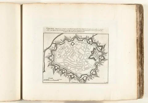 Austrian Museums, 17th-20th ct, Map of Vercelli, ca. 1702; Verceil Ville Forte Stock Photos
