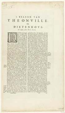 Austrian Museums, 17th-20th ct, Card of the topping of Thionville, 1643; 't ZieD Stock Photos