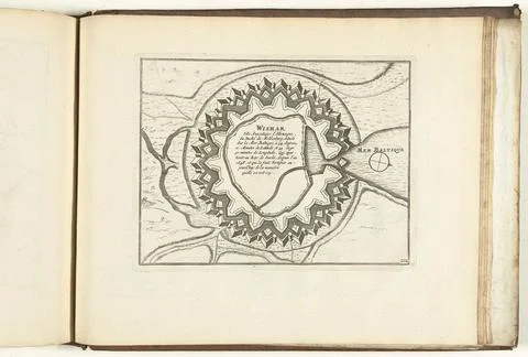 Austrian Museums, 17th-20th ct, Map of Wismar, 1726; Wismar Ville Anseatique Fotos Stock