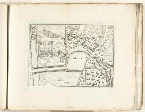 Austrian Museums, 17th-20th ct, Map of Ambleteuse, ca. 1702; Ambleteuse Ville Stock Photos