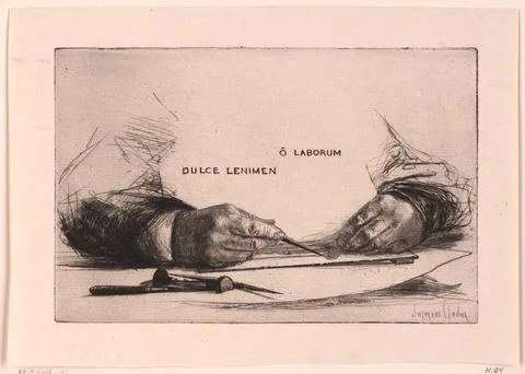 Austrian Museums, 17th-20th ct, Hands making an etching; Hands Etching; Etudes Stock Photos