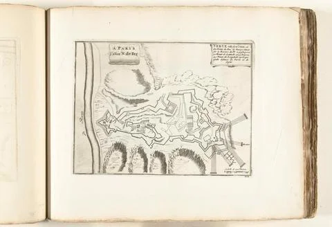 Austrian Museums, 17th-20th ct, Map of Verua, approx. 1702; Verue Ville Forte Fotos Stock