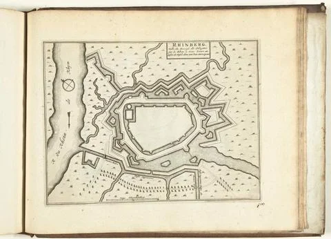Austrian Museums, 17th-20th ct, Map of Rheinberg, 1726; Rhinberg, Ville du Stock Photos