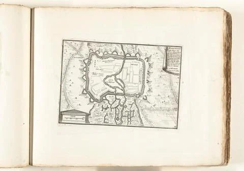 Austrian Museums, 17th-20th ct, Map of Haguenau, ca. 1702; Haguenau Ville Forte Fotos Stock