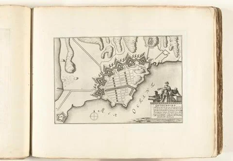 Austrian Museums, 17th-20th ct, Map of Gothenburg, ca. 1702; Gothebourg Ville Fotos Stock