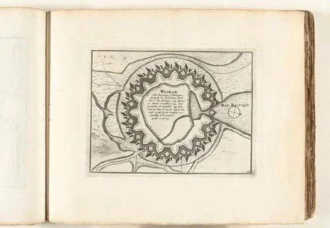 Austrian Museums, 17th-20th ct, Map of Wismar, ca. 1702; Wismar Ville Anseatique Fotos Stock