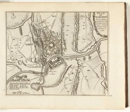 Austrian Museums, 17th-20th ct, Charleroi siege map, 1693; Plan the Charleroy Stock Photos