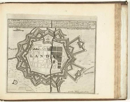 Austrian Museums, 17th-20th ct, Map of Landau, 1726; Landaw, a strong city in Foto stock