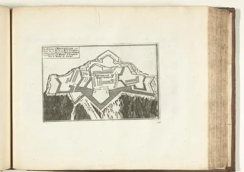 Austrian Museums, 17th-20th ct, Map of Montmlian fortress, 1726; La Forteresse Stock Photos