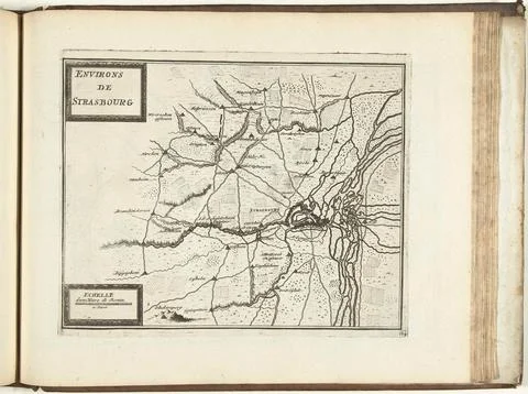 Austrian Museums, 17th-20th ct, Map of Strasbourg and surroundings, 1726; Fotos Stock