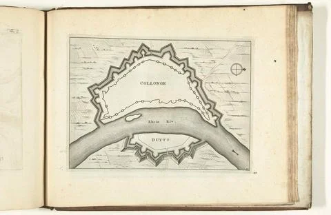 Austrian Museums, 17th-20th ct, Map of Cologne, 1726; Collonge Duytz; Les Forces Stock Photos