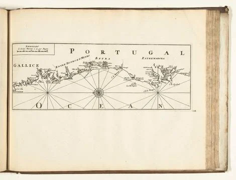 Austrian Museums, 17th-20th ct, Map of the west coast of Portugal, 1726; Les Stock Photos