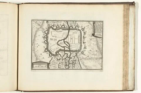 Austrian Museums, 17th-20th ct, Map of Haguenau, 1726; Haguenau Ville Forte de Fotos Stock