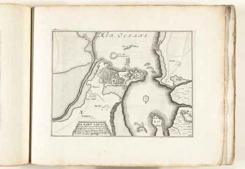 Austrian Museums, 17th-20th ct, Map of Port Louis, ca. 1702; Le Port Louis. Fotos Stock