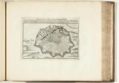 Austrian Museums, 17th-20th ct, Nice map, 1726; Projet de la Ville there Fotos Stock