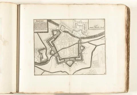 Austrian Museums, 17th-20th ct, Map of Belfort, ca. 1702; Beffort. Fortress Fotos Stock