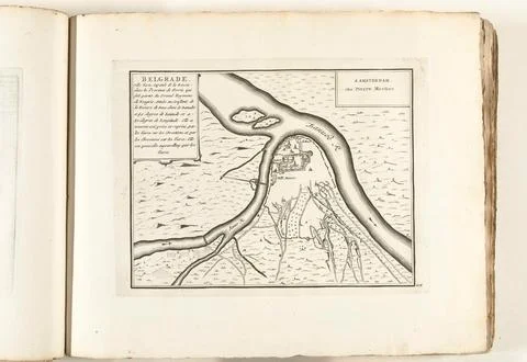 Austrian Museums, 17th-20th ct, Map of Belgrade, ca. 1702; Belgrade, Ville Fotos Stock
