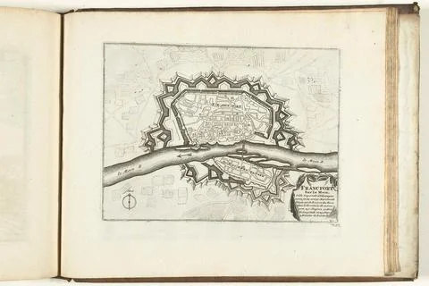 Austrian Museums, 17th-20th ct, Frankfurt am Main map, 1726; Francfort sur le Stock Photos
