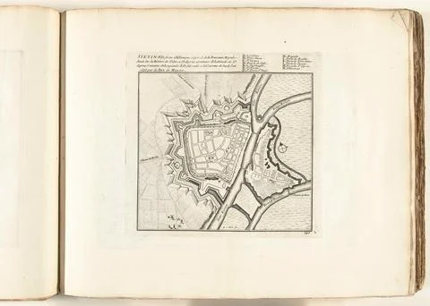 Austrian Museums, 17th-20th ct, Map of Stettin, ca. 1702; Stetin Ville Forte Fotos Stock