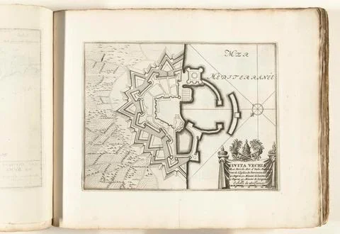 Austrian Museums, 17th-20th ct, Map of Civitavecchia, approx. 1702; Civita Fotos Stock