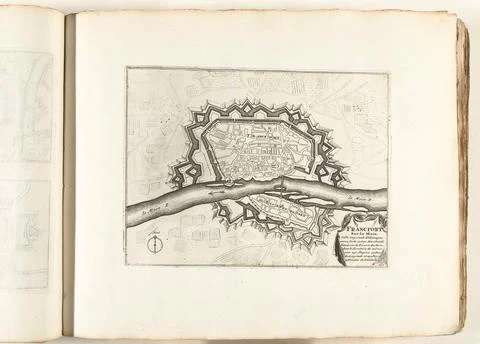 Austrian Museums, 17th-20th ct, Frankfurt am Main map, ca. 1702; Francfort sur Stock Photos